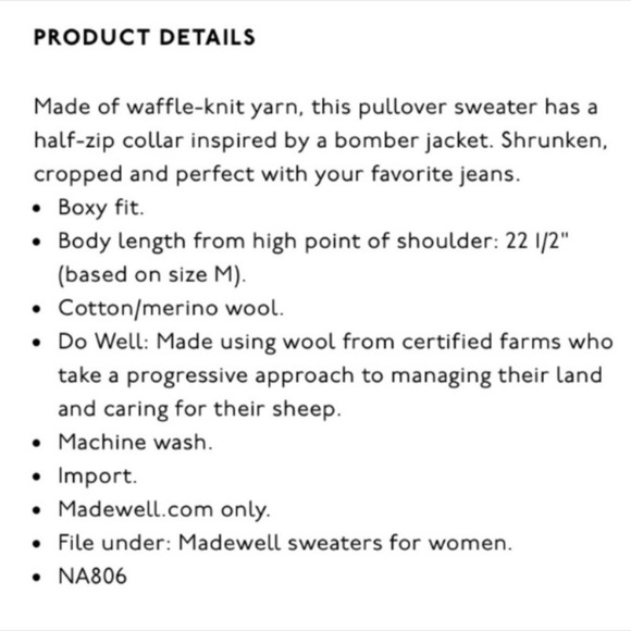 Madewell Waffle Enfield Half-zipper Sweater - Picture 5 of 8